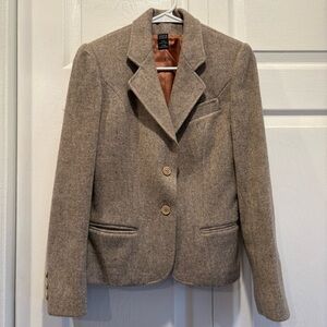 Vintage 100% Wool Winlit Tan Long Sleeve Blazer - Size 7